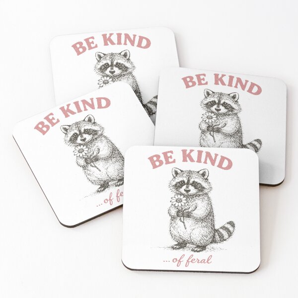 Item preview, Be Kind Of Feral Cute raccoon with Flower Woodland designed and sold by will freed18.
