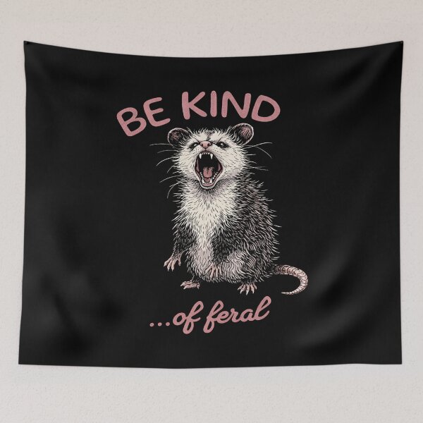 Item preview, Be Kind Of Feral Cute Opossum with Flower Woodland designed and sold by will freed18.