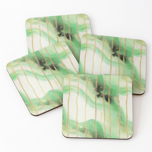 Item preview, Mint Gold Abstract Stripe Pattern designed and sold by bubblegoth.