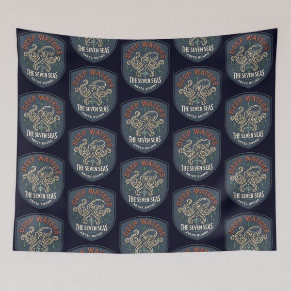 Item preview, Deep Waters – Nautical Octopus Patch Design designed and sold by Dogandesighn.