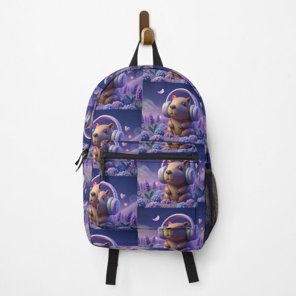 Item preview, Sensory Calm: Capybara with Headphones in Lavender designed and sold by Wonderful World of Whimsy.