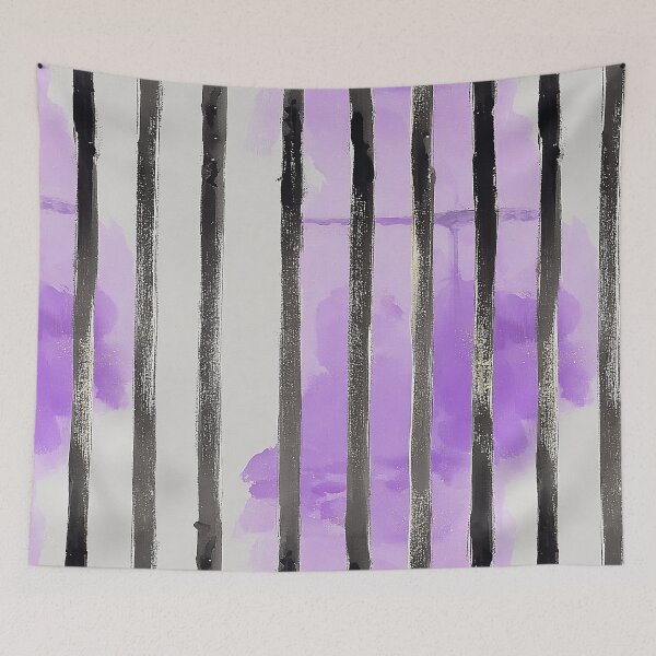 Item preview, Lavender Black Stripe Pattern designed and sold by bubblegoth.