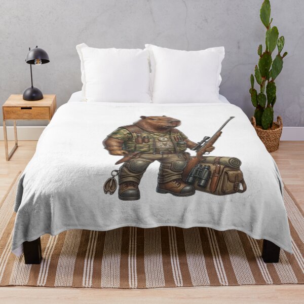 Item preview, Capybara Hunter Ranger – Funny Tactical Capybara with Rifle Illustration designed and sold by HubCreates.