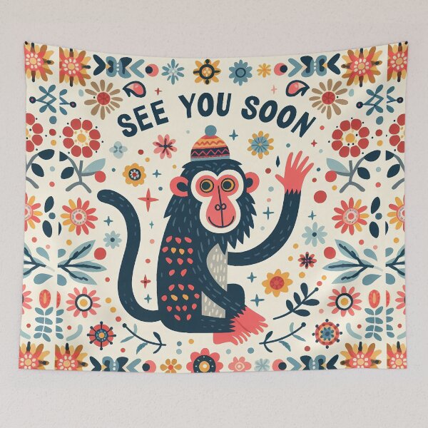 Item preview, See You Soon Big Baboon – Scandinavian Folk Art Nursery Rhyme by heidiannemorris © designed and sold by FOLK ART FUSION by heidiannemorris.