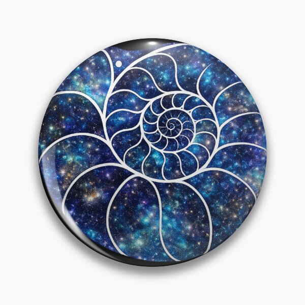 Item preview, Ammonite Cosmic Nautilus Spiral – Sacred Geometry Galaxy Shell Art designed and sold by chihuahuashower.