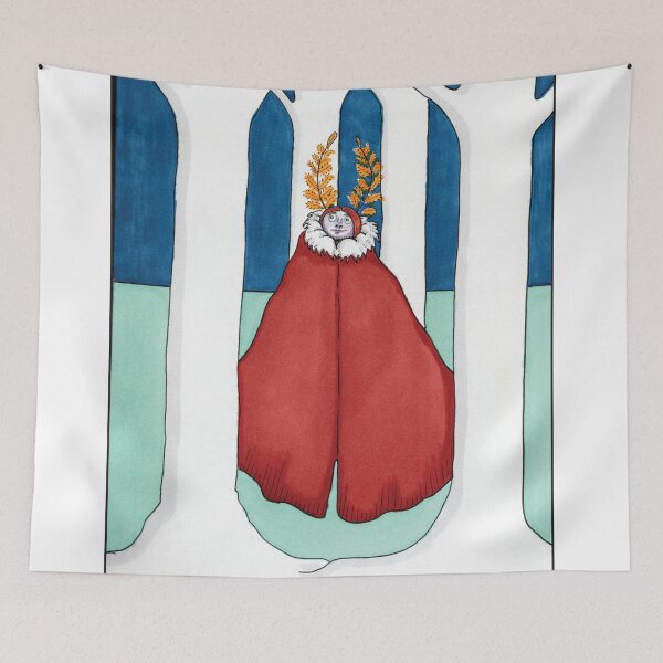 Item preview, The Winter Witch in Her Garnet Cloak designed and sold by bouncing betty art.