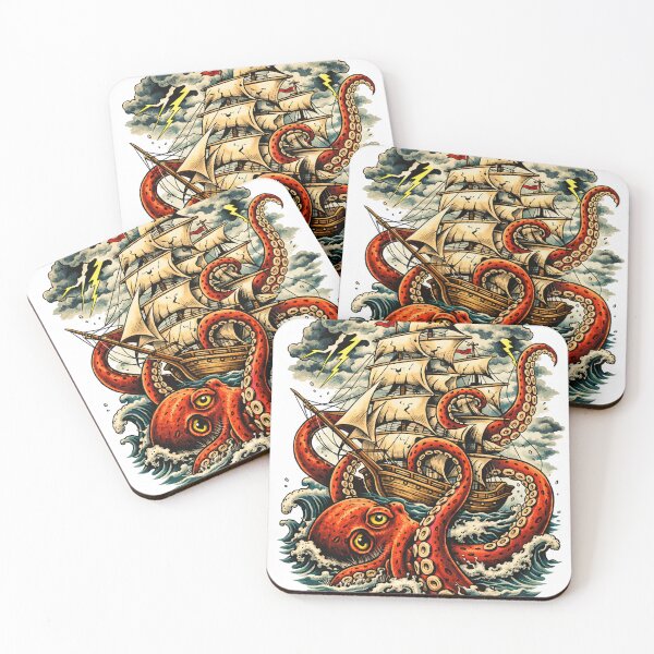 Item preview, kraken attack designed and sold by hiperdinotees.