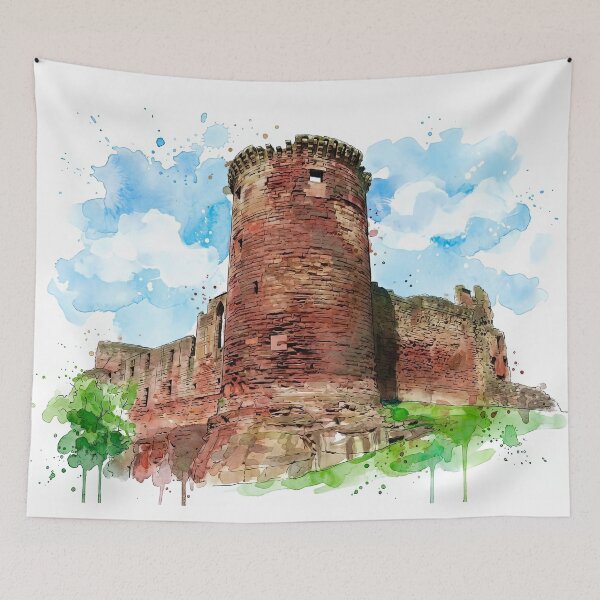 Item preview, Watercolour Illustration of Bothwell Castle, Lanarkshire, Scotland designed and sold by davidelder.