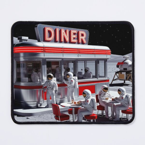 Item preview, Lunchtime on the Moon: 1950s Retro Diner in Space designed and sold by MakarenaCreate.