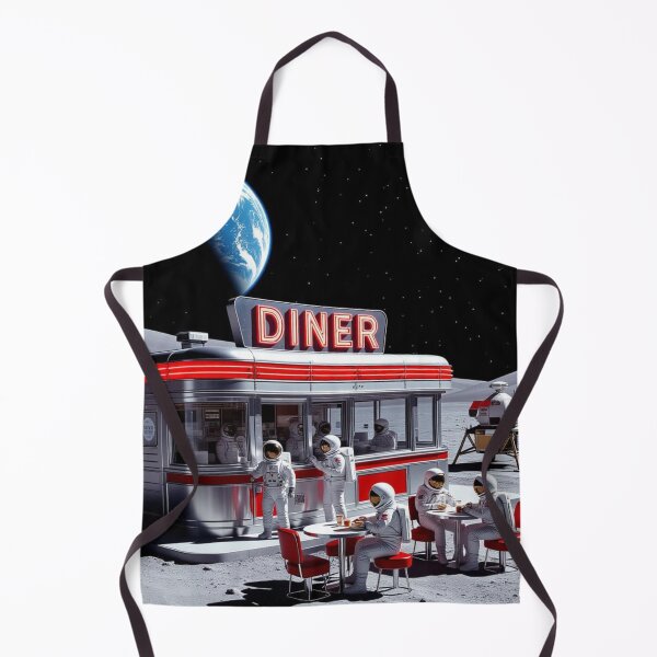 Item preview, Lunchtime on the Moon: 1950s Retro Diner in Space designed and sold by MakarenaCreate.
