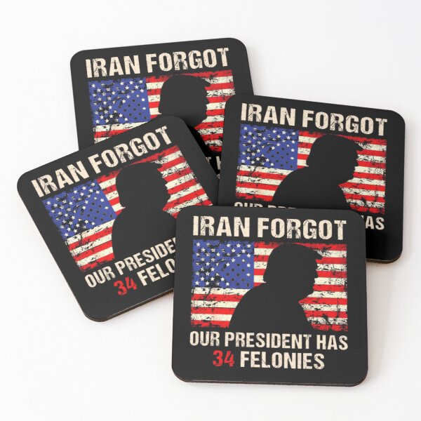 Item preview, Iran Forgot Our President Has 34 Felonies Vintage American Flag designed and sold by Creative Spark.