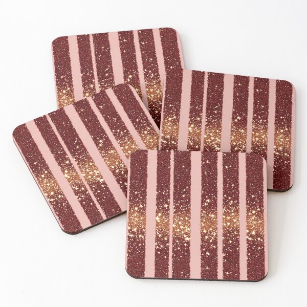 Item preview, Rose Gold Glitter Stripe Pattern designed and sold by bubblegoth.