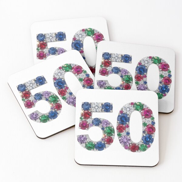 Item preview, ✨ Sparkly “50” Gemstone Anniversary Design ✨#colorfull #50 #years designed and sold by Fanybany.