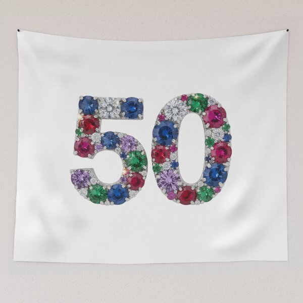 Item preview, ✨ Sparkly “50” Gemstone Anniversary Design ✨#colorfull #50 #years designed and sold by Fanybany.
