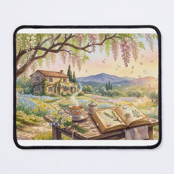 Item preview, Cottage Garden Tea Table – Provence Countryside Watercolor designed and sold by MaisonMaria.