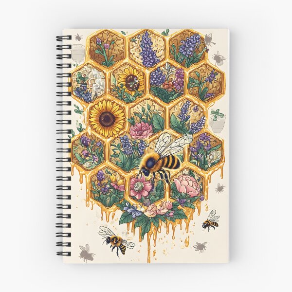 Item preview, Floral Honeycomb Bee Art for Honey Bee Keepers designed and sold by owi-art.