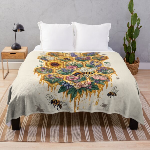 Item preview, Floral Honeycomb Bee Art for Honey Bee Keepers designed and sold by owi-art.