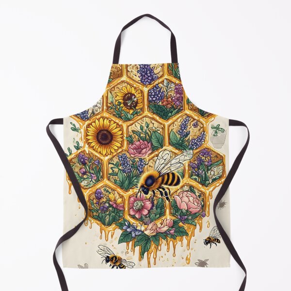 Item preview, Floral Honeycomb Bee Art for Honey Bee Keepers designed and sold by owi-art.