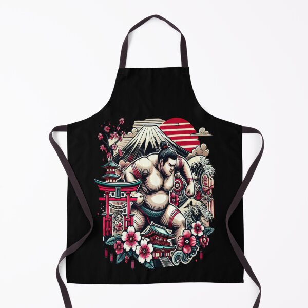 Item preview, Cherry Blossom Sumo Power – Ukiyo-e Warrior with Mt Fuji designed and sold by ArtFreshStudio.