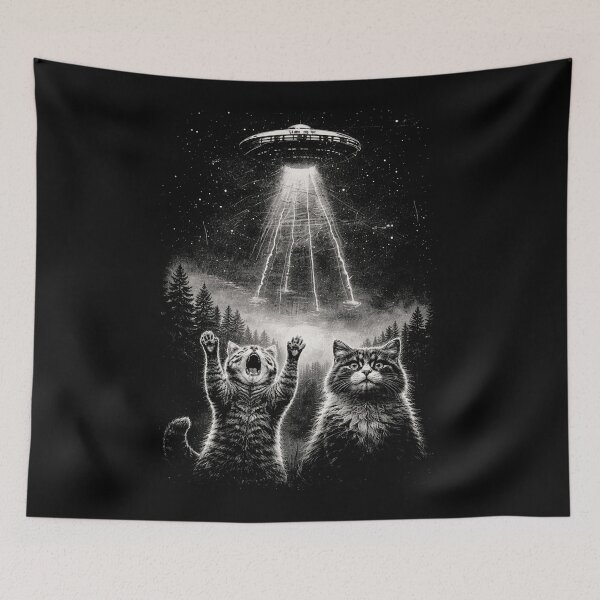 Item preview, Vintage Cat UFO Meme, Funny Cat Retro designed and sold by will freed18.