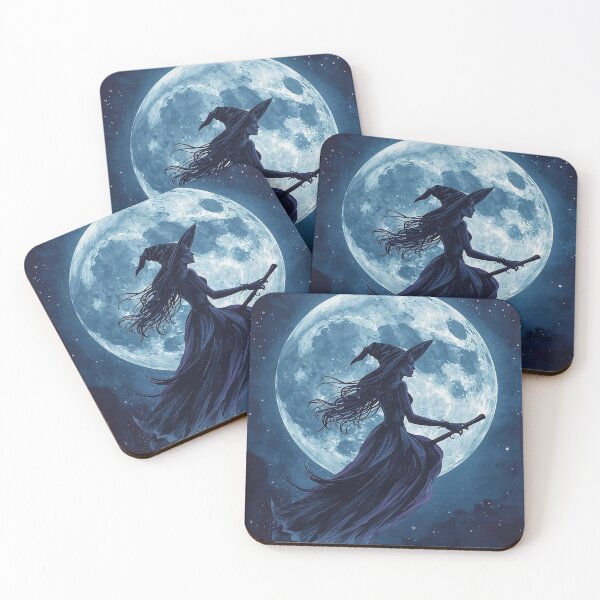 Item preview, Moon witch Flying Under the Full Moon designed and sold by BlondeBalance.
