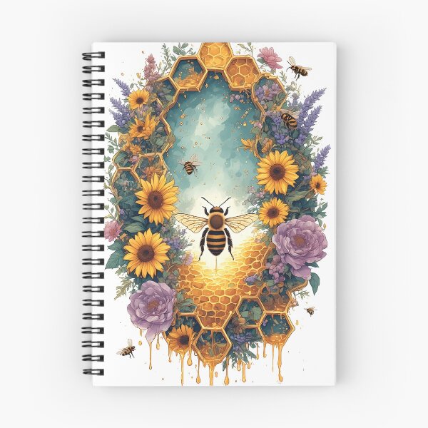 Item preview, Floral Honeycomb Bee Art for Honey Bee Keepers designed and sold by owi-art.