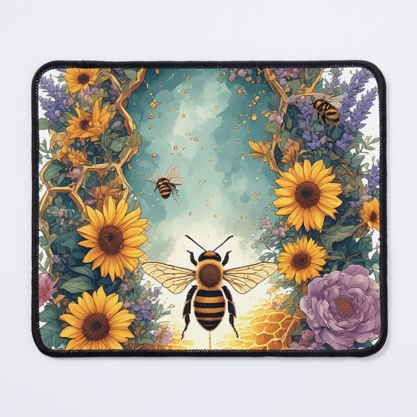 Item preview, Floral Honeycomb Bee Art for Honey Bee Keepers designed and sold by owi-art.