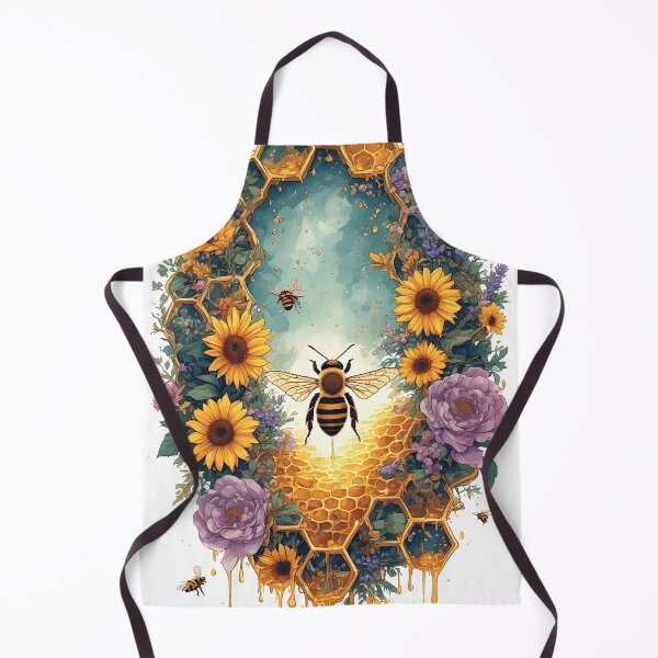 Item preview, Floral Honeycomb Bee Art for Honey Bee Keepers designed and sold by owi-art.