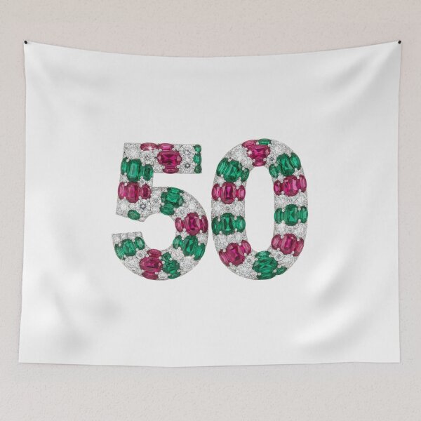 Item preview, ✨ Sparkly “50” Gemstone Anniversary Design ✨#colorfull #50 #years #italy designed and sold by Fanybany.