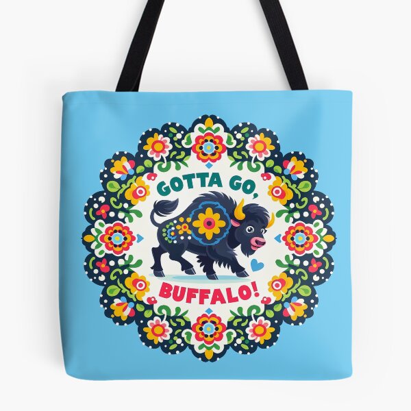 Item preview, Gotta Go Buffalo – Scandinavian Folk Art Nursery Rhyme by heidiannemorris © designed and sold by FOLK ART FUSION.