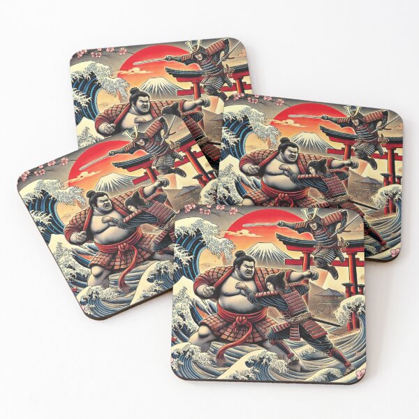 Item preview, Samurai vs Sumo – Tradition Clash Ukiyo-e Crossover Art designed and sold by ArtFreshStudio.