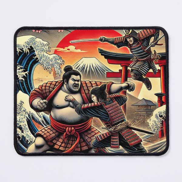Item preview, Samurai vs Sumo – Tradition Clash Ukiyo-e Crossover Art designed and sold by ArtFreshStudio.