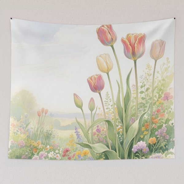 Item preview, Tulip Flowers Watercolor | Spring Garden Tulip Botanical Art designed and sold by Debbie Schulte.