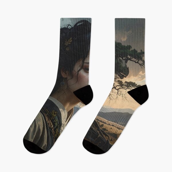 Item preview, Contemplative Samurai Woman — Zen Wabi Sabi Aesthetic designed and sold by Schoenenwald - Illustrations Uniques et Originales.