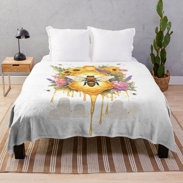 Item preview, Floral Honeycomb Bee Art for Honey Bee Keepers designed and sold by owi-art.