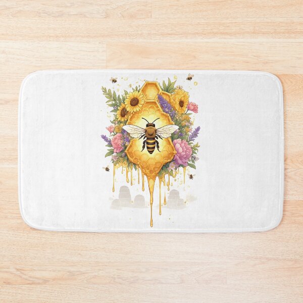 Item preview, Floral Honeycomb Bee Art for Honey Bee Keepers designed and sold by owi-art.