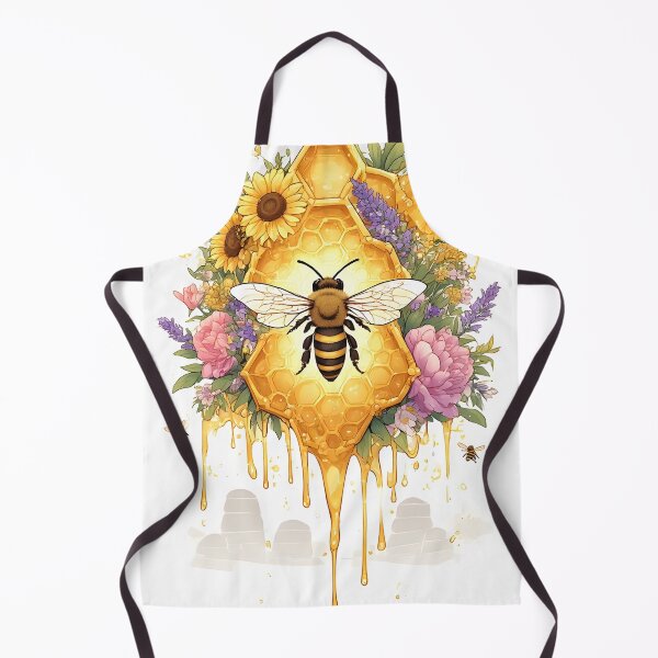 Item preview, Floral Honeycomb Bee Art for Honey Bee Keepers designed and sold by owi-art.