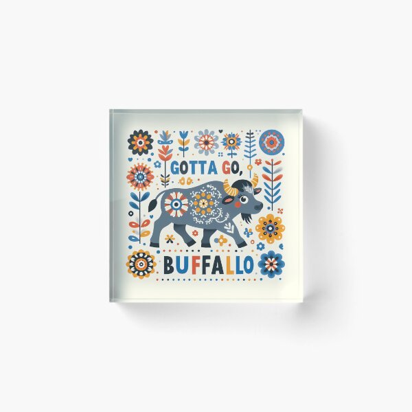 Item preview, Gotta Go Buffalo – Scandinavian Folk Art Nursery Rhyme by heidiannemorris © designed and sold by FOLK ART FUSION.