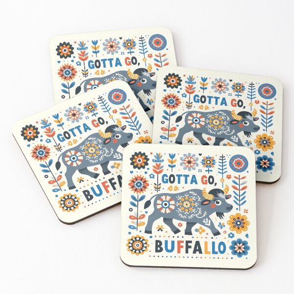 Item preview, Gotta Go Buffalo – Scandinavian Folk Art Nursery Rhyme by heidiannemorris © designed and sold by FOLK ART FUSION by heidiannemorris.