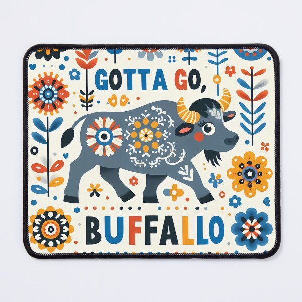Item preview, Gotta Go Buffalo – Scandinavian Folk Art Nursery Rhyme by heidiannemorris © designed and sold by FOLK ART FUSION by heidiannemorris.