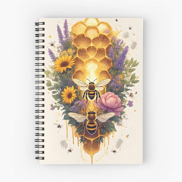 Item preview, Floral Honeycomb Bee Art for Honey Bee Keepers designed and sold by owi-art.
