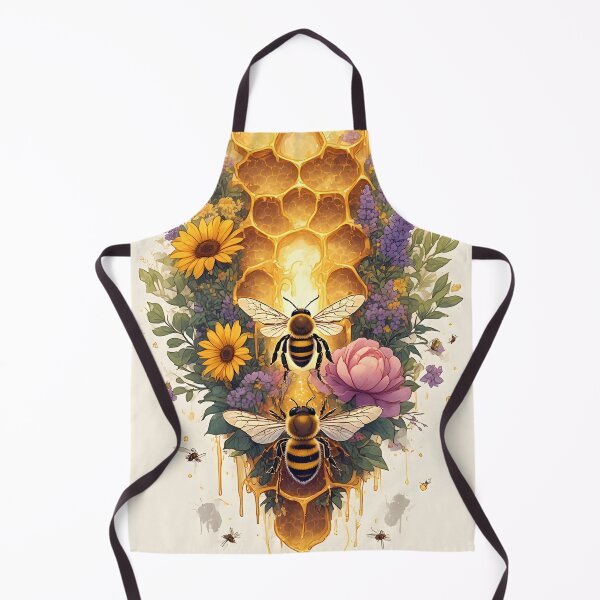 Item preview, Floral Honeycomb Bee Art for Honey Bee Keepers designed and sold by owi-art.