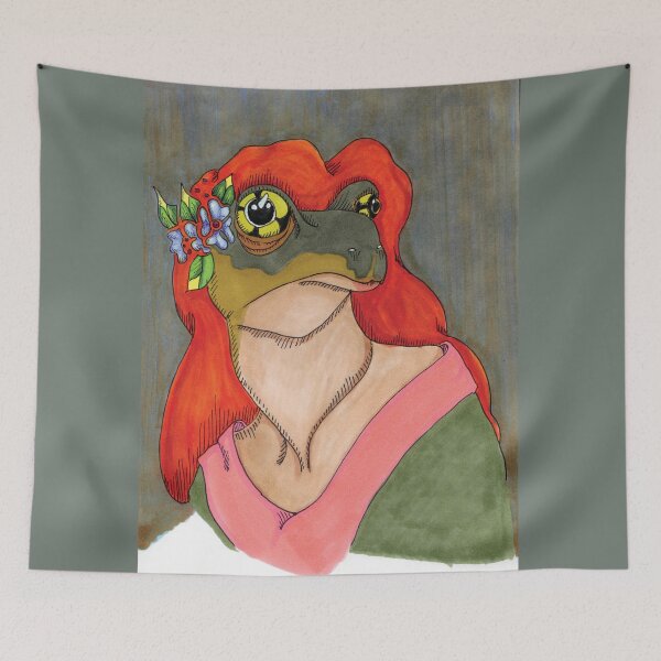 Item preview, Portrait of Frog as Young Woman designed and sold by bouncing betty art.