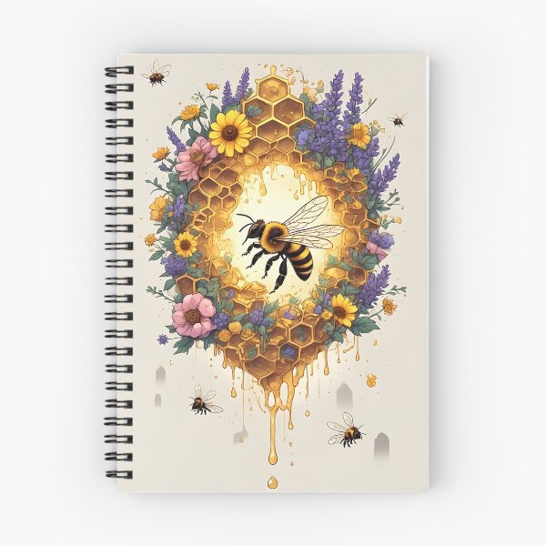 Item preview, Floral Honeycomb Bee Art for Honey Bee Keepers designed and sold by owi-art.