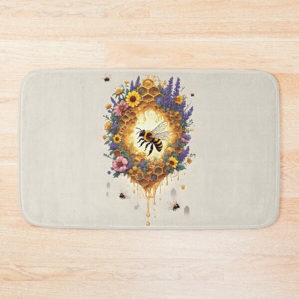 Item preview, Floral Honeycomb Bee Art for Honey Bee Keepers designed and sold by owi-art.