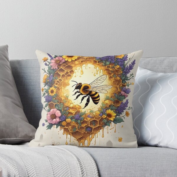 Item preview, Floral Honeycomb Bee Art for Honey Bee Keepers designed and sold by owi-art.