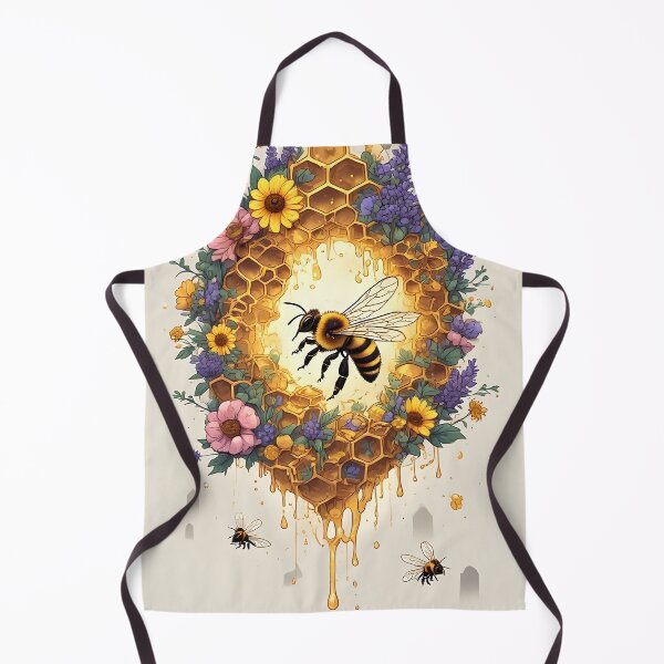 Item preview, Floral Honeycomb Bee Art for Honey Bee Keepers designed and sold by owi-art.