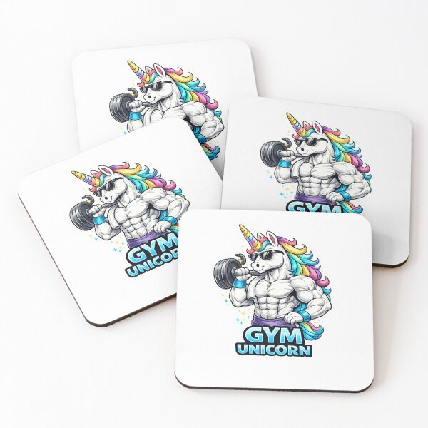 Item preview, Gym Unicorn – Funny Strong Unicorn Weightlifting Cartoon designed and sold by UnglaublichGut.