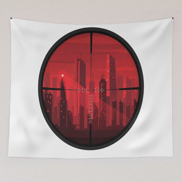 Item preview, Cyberpunk Sniper Scope - Neon City Target" designed and sold by Dzblack.