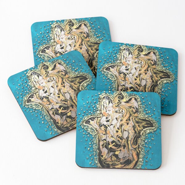 Item preview, Hamsa - teal and gold  designed and sold by Artilisa.
